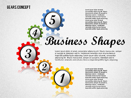 Diagrama del concepto de engranajes, Diapositiva 8, 01725, Modelos de negocios — PoweredTemplate.com
