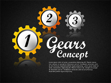 Diagram Konsep Gears, Slide 9, 01725, Model Bisnis — PoweredTemplate.com