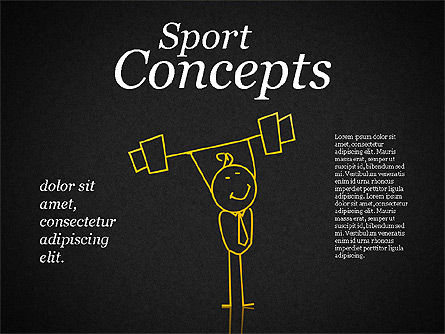 스포츠 비즈니스 캐릭터, 슬라이드 9, 01730, 모양 — PoweredTemplate.com