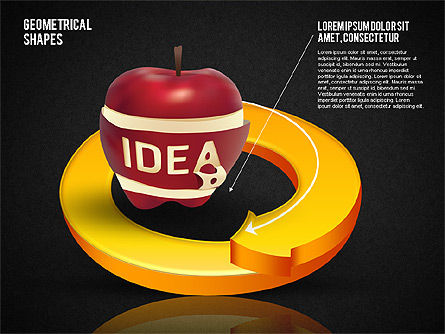 화살표가있는 3D 개체, 슬라이드 13, 01733, 모양 — PoweredTemplate.com