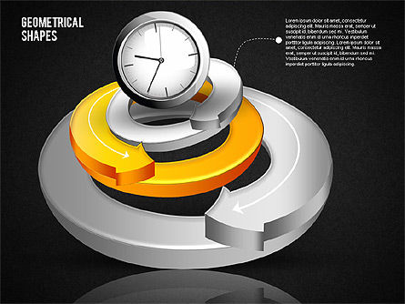 화살표가있는 3D 개체, 슬라이드 9, 01733, 모양 — PoweredTemplate.com