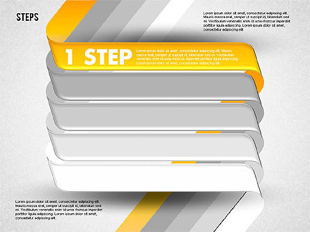 Five Step Options, PowerPoint Template, 01734, Business Models — PoweredTemplate.com