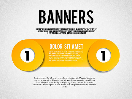 Banners met nummers, PowerPoint-sjabloon, 01737, Businessmodellen — PoweredTemplate.com