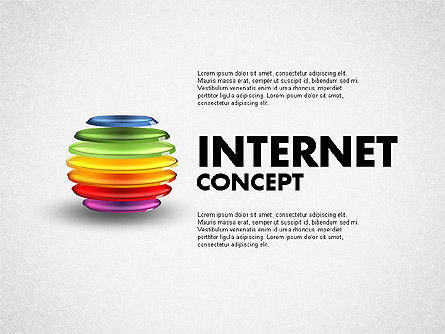 Diagrama del proceso del concepto del Internet, Plantilla de PowerPoint, 01740, Diagramas de la etapa — PoweredTemplate.com