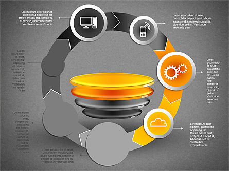 Schéma de processus de concept Internet, Diapositive 13, 01740, Schémas d'étapes — PoweredTemplate.com