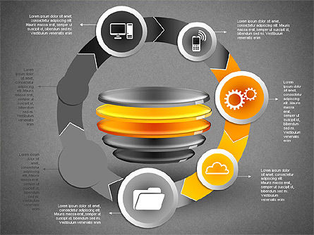 Schéma de processus de concept Internet, Diapositive 14, 01740, Schémas d'étapes — PoweredTemplate.com