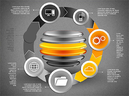 Schéma de processus de concept Internet, Diapositive 15, 01740, Schémas d'étapes — PoweredTemplate.com