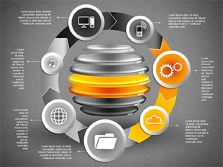 Schéma de processus de concept Internet, Diapositive 16, 01740, Schémas d'étapes — PoweredTemplate.com
