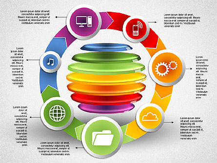 Internet conceito diagrama de processo, Deslizar 8, 01740, Diagramas de Etapas — PoweredTemplate.com