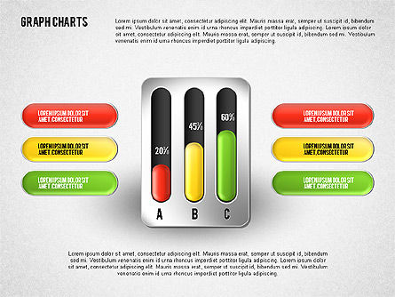 Gekleurde grafiek grafieken, Dia 3, 01742, Graph Charts — PoweredTemplate.com