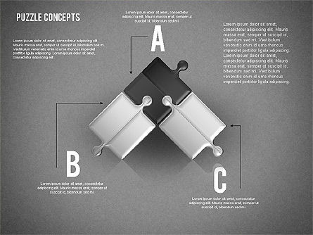 Diagramme des connexions des pièces de puzzle, Diapositive 10, 01744, Schémas puzzle — PoweredTemplate.com