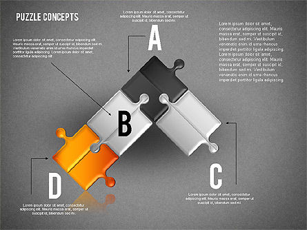 Puzzle Pieces Connections Diagram, Slide 11, 01744, Puzzle Diagrams — PoweredTemplate.com