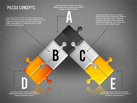 Diagramme des connexions des pièces de puzzle, Diapositive 12, 01744, Schémas puzzle — PoweredTemplate.com