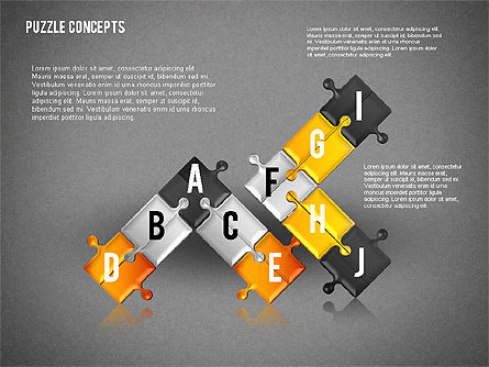 Puzzle Pieces Connections Diagram, Slide 13, 01744, Puzzle Diagrams — PoweredTemplate.com