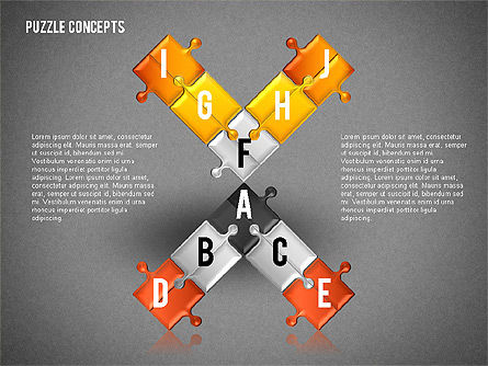 Puzzle Pieces Connections Diagram, Slide 14, 01744, Puzzle Diagrams — PoweredTemplate.com