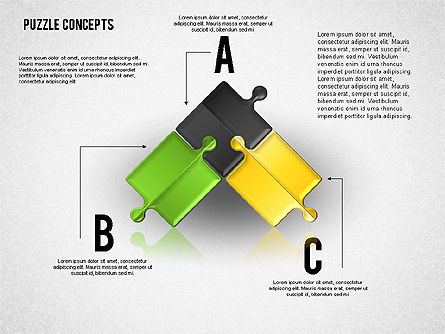 Diagramme des connexions des pièces de puzzle, Diapositive 2, 01744, Schémas puzzle — PoweredTemplate.com