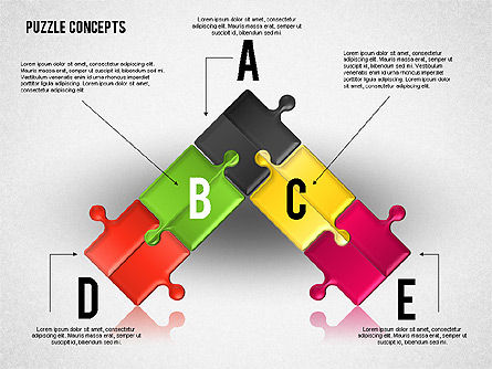 Diagramme des connexions des pièces de puzzle, Diapositive 4, 01744, Schémas puzzle — PoweredTemplate.com