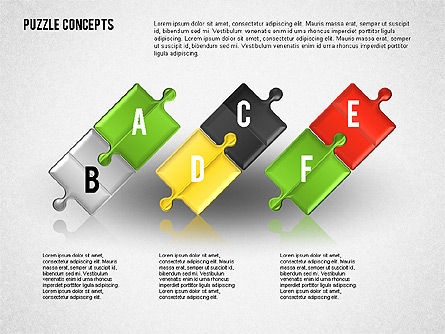 Puzzle Pieces Connections Diagram, Slide 8, 01744, Puzzle Diagrams — PoweredTemplate.com