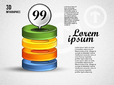 Kleurrijke 3d grafieken, PowerPoint-sjabloon, 01746, Businessmodellen — PoweredTemplate.com