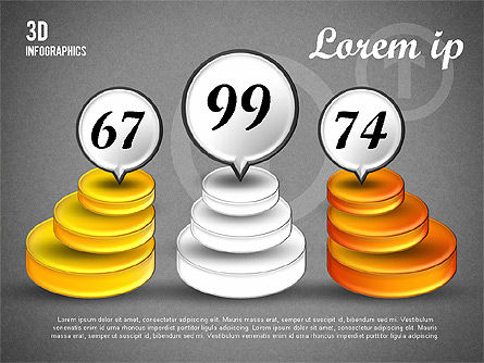 Gráficos 3d coloridos, Deslizar 13, 01746, Modelos de Negócio — PoweredTemplate.com