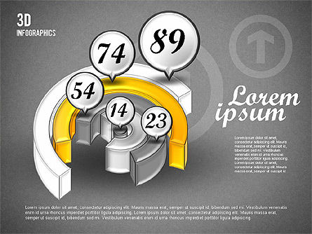 Gráficos 3d coloridos, Deslizar 16, 01746, Modelos de Negócio — PoweredTemplate.com