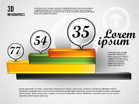 Kleurrijke 3d grafieken, Dia 3, 01746, Businessmodellen — PoweredTemplate.com