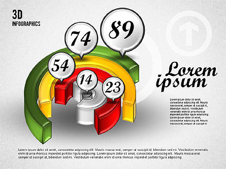 Gráficos 3d coloridos, Deslizar 8, 01746, Modelos de Negócio — PoweredTemplate.com