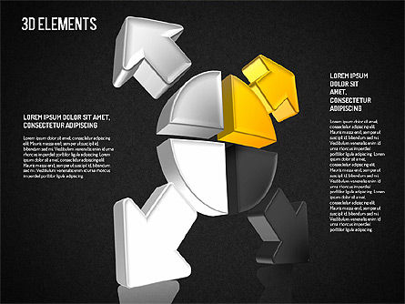 Formas de dirección 3D, Diapositiva 12, 01748, Formas — PoweredTemplate.com