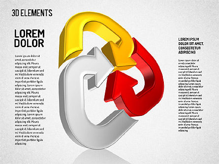 Formes de direction 3d, Diapositive 2, 01748, Formes — PoweredTemplate.com