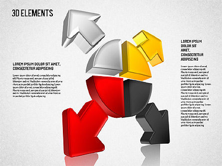 3d formas de direção, Deslizar 4, 01748, Formas — PoweredTemplate.com