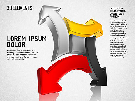 Formes de direction 3d, Diapositive 6, 01748, Formes — PoweredTemplate.com