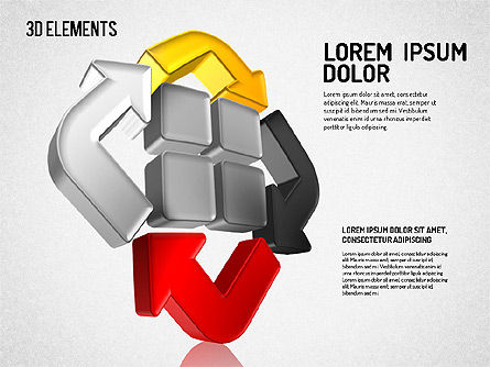 Formas de dirección 3D, Diapositiva 8, 01748, Formas — PoweredTemplate.com