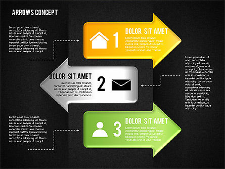 Opciones y flechas Diagrama, Diapositiva 11, 01749, Diagramas de proceso — PoweredTemplate.com