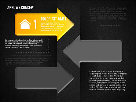 Opciones y flechas Diagrama, Diapositiva 12, 01749, Diagramas de proceso — PoweredTemplate.com