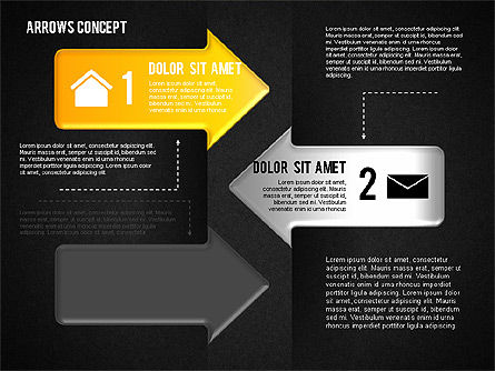 Schéma des options et des flèches, Diapositive 13, 01749, Schémas de procédés — PoweredTemplate.com