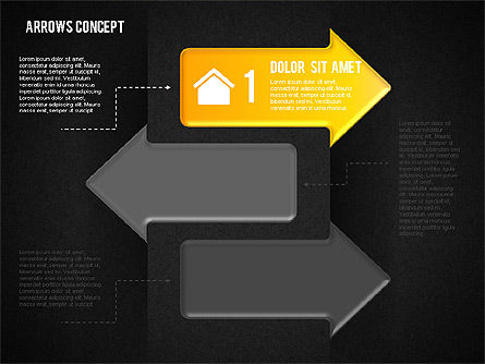 Opzioni e frecce diagramma, Slide 9, 01749, Diagrammi di Processo — PoweredTemplate.com