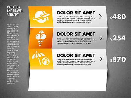 バケーションと旅行のブックレットの図, スライド 10, 01750, 段階図 — PoweredTemplate.com