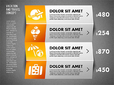 バケーションと旅行のブックレットの図, スライド 11, 01750, 段階図 — PoweredTemplate.com