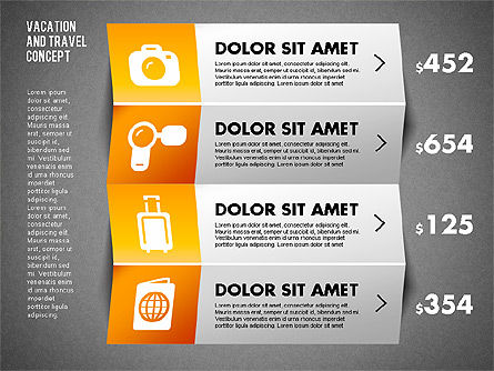 Vacation and Travel Booklet Diagram , Slide 14, 01750, Stage Diagrams — PoweredTemplate.com