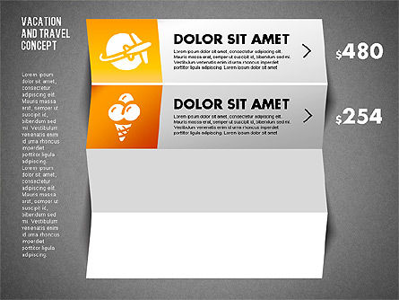 バケーションと旅行のブックレットの図, スライド 9, 01750, 段階図 — PoweredTemplate.com