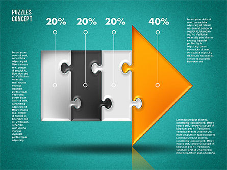 Puzzle de flèche, Diapositive 10, 01753, Schémas puzzle — PoweredTemplate.com