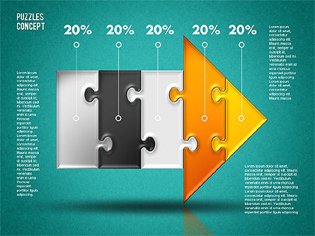 Puzzle de flèche, Diapositive 9, 01753, Schémas puzzle — PoweredTemplate.com