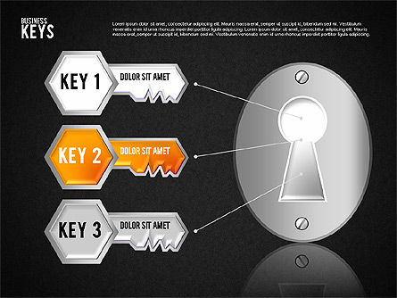 Diagrama de ojo de cerradura y llaves, Diapositiva 12, 01755, Modelos de negocios — PoweredTemplate.com