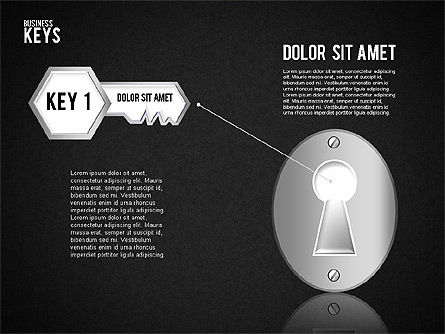 Schéma des clés de serrure et des clés, Diapositive 13, 01755, Modèles commerciaux — PoweredTemplate.com