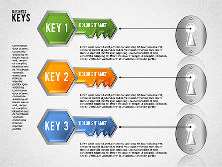 열쇠 구멍 및 열쇠 다이어그램, 슬라이드 7, 01755, 비즈니스 모델 — PoweredTemplate.com