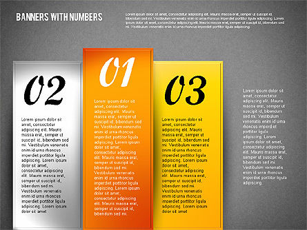 Banners con opciones de números, Diapositiva 15, 01756, Modelos de negocios — PoweredTemplate.com