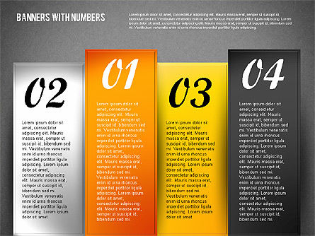 Banners met aantallen opties, Dia 16, 01756, Businessmodellen — PoweredTemplate.com