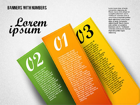 Banners con opciones de números, Diapositiva 3, 01756, Modelos de negocios — PoweredTemplate.com
