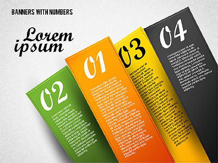 Banners con opciones de números, Diapositiva 4, 01756, Modelos de negocios — PoweredTemplate.com
