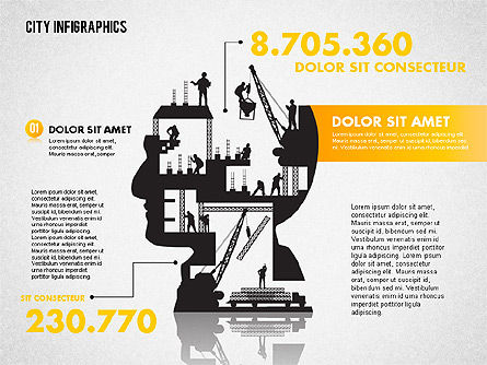 Infografica costruzione, Modello PowerPoint, 01758, Modelli di lavoro — PoweredTemplate.com